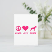 Vrede, liefde, Boxer Briefkaart (Staand voorkant)