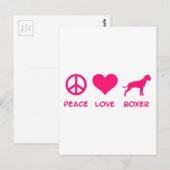Vrede, liefde, Boxer Briefkaart (Voorkant / Achterkant)