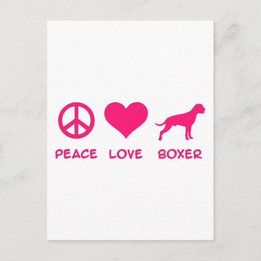 Vrede, liefde, Boxer Briefkaart (Voorkant)