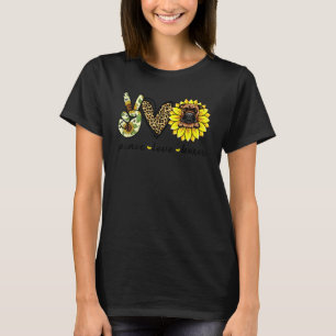 Vrede Liefde Boxer Hond Zonnebloem T-shirt