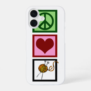 Vrede Liefde Breien iPhone 16 Hoesje