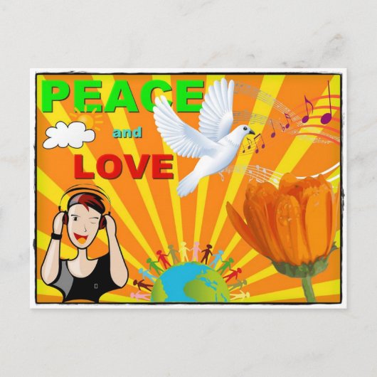 Vrede & Liefde Briefkaart (Voorkant)