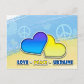 Vrede. Liefde. Briefkaart Oekraïne (Voorkant)