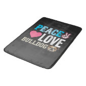 Vrede Liefde Bulldog Vector Badmat (Gekanteld)