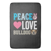 Vrede Liefde Bulldog Vector Badmat (Voorkant Verticaal)