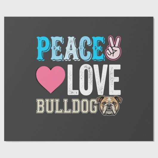 Vrede Liefde Bulldog Vector Cadeaupapier (Vlak)