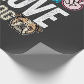 Vrede Liefde Bulldog Vector Cadeaupapier (Hoek)