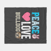 Vrede Liefde Bulldog Vector Fleece Deken (Voorkant (Horizontaal))