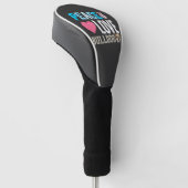 Vrede Liefde Bulldog Vector Golfheadcover (Schuin)