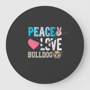 Vrede Liefde Bulldog Vector Grote Klok