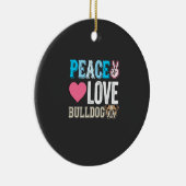 Vrede Liefde Bulldog Vector Keramisch Ornament (Rechts)