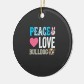 Vrede Liefde Bulldog Vector Keramisch Ornament (Links)