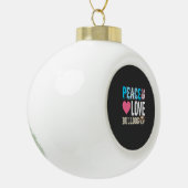 Vrede Liefde Bulldog Vector Keramische Bal Ornament (Links)