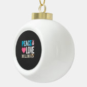 Vrede Liefde Bulldog Vector Keramische Bal Ornament (Rechts)