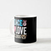 Vrede Liefde Bulldog Vector Koffiemok (Voorkant links)