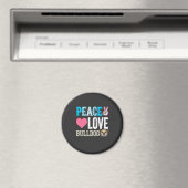 Vrede Liefde Bulldog Vector Magneet (Insitu (Vaatwasser))