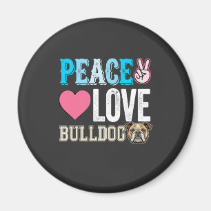 Vrede Liefde Bulldog Vector Magneet