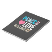 Vrede Liefde Bulldog Vector Notitieblok (Linkerzijde)