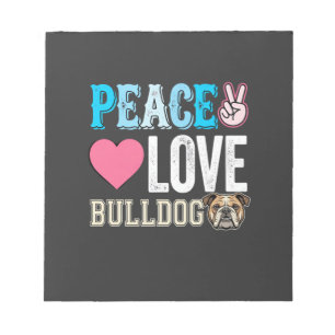 Vrede Liefde Bulldog Vector Notitieblok