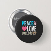 Vrede Liefde Bulldog Vector Ronde Button 5,7 Cm (Voorkant /achterkant)