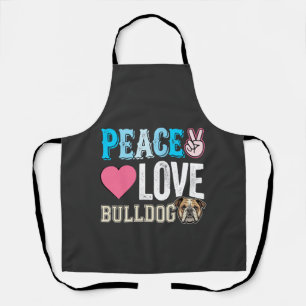 Vrede Liefde Bulldog Vector Schort