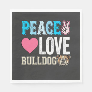 Vrede Liefde Bulldog Vector Servet