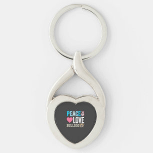 Vrede Liefde Bulldog Vector Sleutelhanger