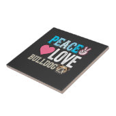 Vrede Liefde Bulldog Vector Tegeltje (Zijkant)