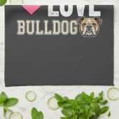 Vrede Liefde Bulldog Vector Theedoek (Gevouwen)