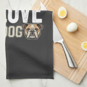 Vrede Liefde Bulldog Vector Theedoek (Quarter Fold)