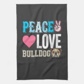 Vrede Liefde Bulldog Vector Theedoek (Verticaal)