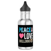 Vrede Liefde Bulldog Vector Waterfles (Links)