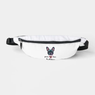 Vrede Liefde Bulldogs Vintage Galaxy Franse Bulldo Heuptasje