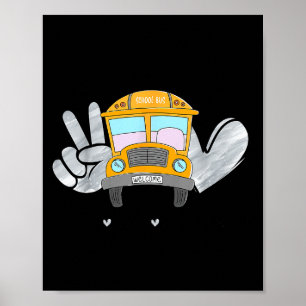 Vrede Liefde Buschauffeur Funny Schoolbuschauffeur Poster