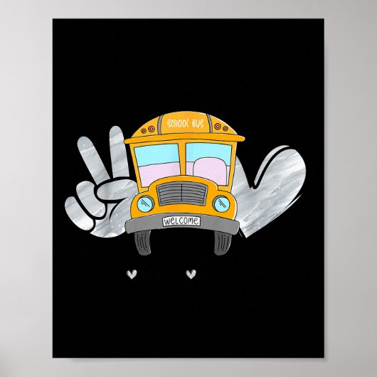 Vrede Liefde Buschauffeur Funny Schoolbuschauffeur Poster (Voorkant)