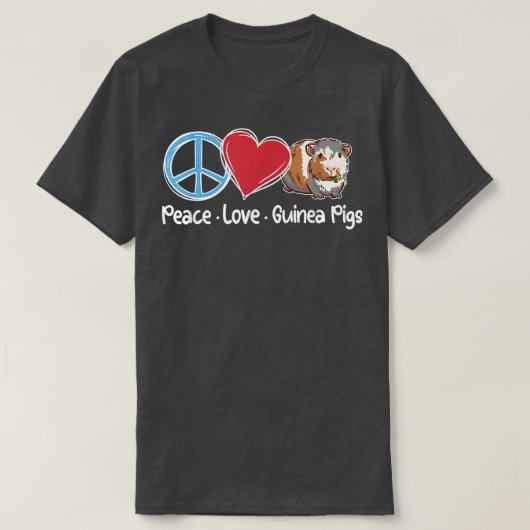 Vrede Liefde Cavia's Schattige Cavia Dier Liefde T-shirt (Design voorkant)