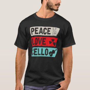 Vrede Liefde Cello Gitaar Muziekinstrument Cello G T-shirt