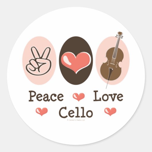 Vrede Liefde Cello Stickers (Voorkant)