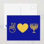 Vrede Liefde & Chanoeka | Gouden versie Briefkaart (Voorkant / Achterkant)