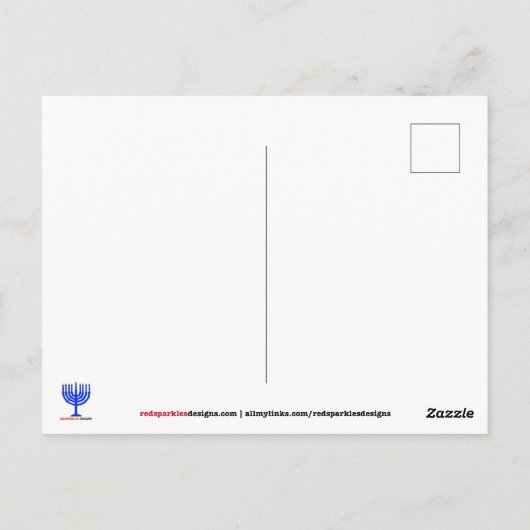 Vrede Liefde & Chanoeka | Gouden versie Briefkaart (Achterkant)