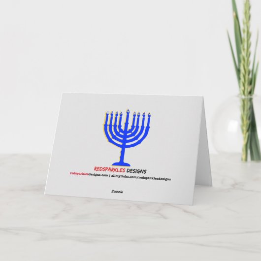 Vrede Liefde & Chanoeka | Gouden versie Feestdagen Kaart (Achterkant)