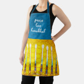 Vrede Liefde Chanoeka Script Geel Menorah Custom Schort (Insitu)