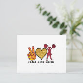 Vrede Liefde Cheer Cool T-shirt Briefkaart (Staand voorkant)