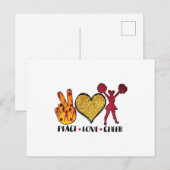 Vrede Liefde Cheer Cool T-shirt Briefkaart (Voorkant / Achterkant)