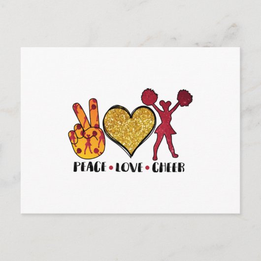 Vrede Liefde Cheer Cool T-shirt Briefkaart (Voorkant)