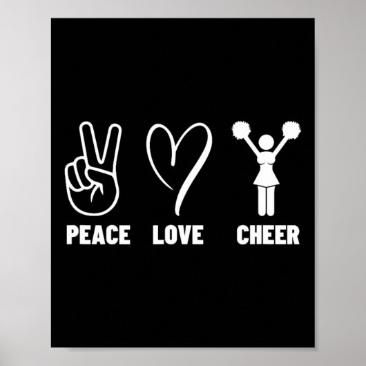 Vrede Liefde Cheer Trots Cheerleader Vrouwen Cheer Poster (Voorkant)