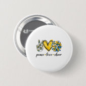 Vrede Liefde Cheerleading Blauw Geel  Ronde Button 5,7 Cm (Voorkant /achterkant)