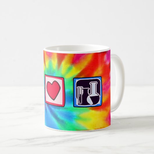 Vrede, liefde, chemie koffiemok (Voorkant rechts)