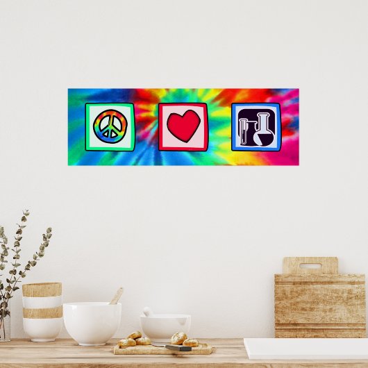 Vrede, liefde, chemie poster (Keuken)
