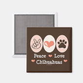 Vrede Liefde Chihuahuas Magnet (Voorkant / Achterkant)